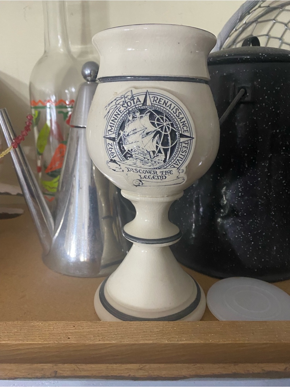 Minnesota Renaissance Pottery Goblet Ship